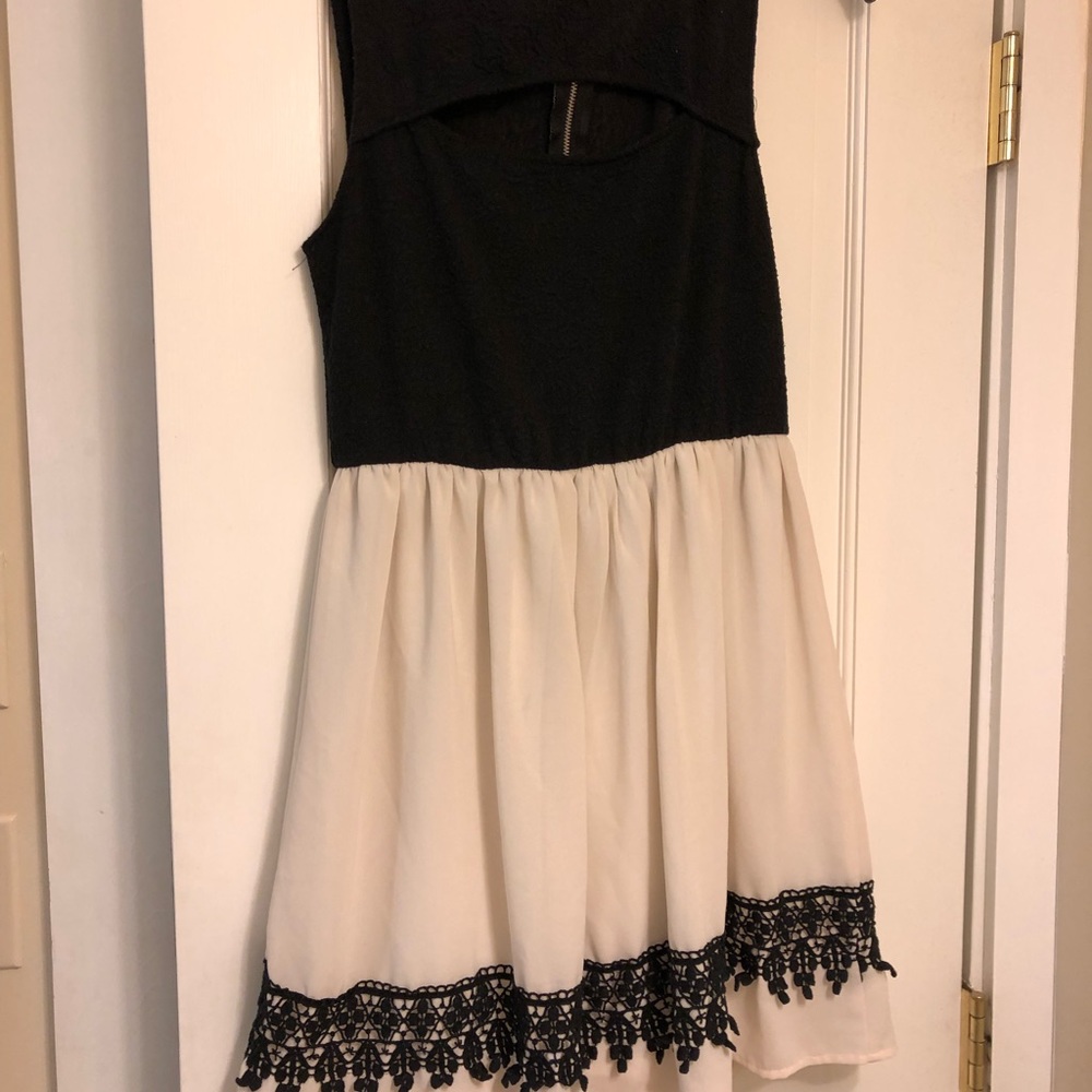 Black and white mini dress